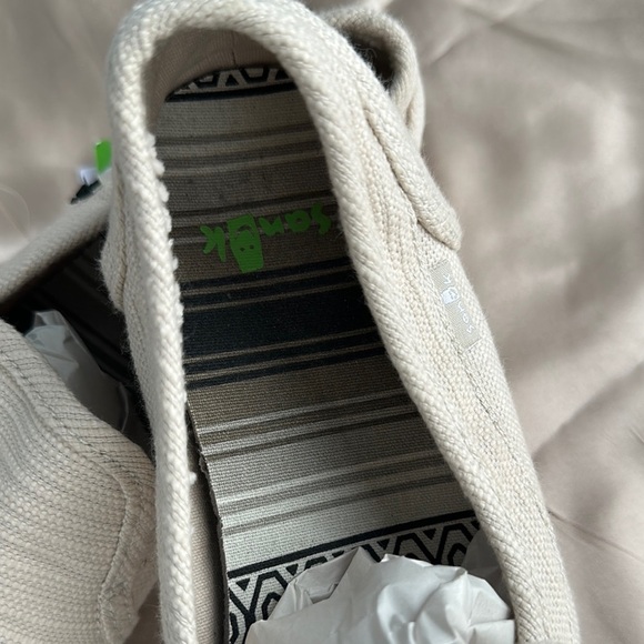 Sanuk Cream Slip-On Loafers with Textured Fabric - Picture 2 of 8